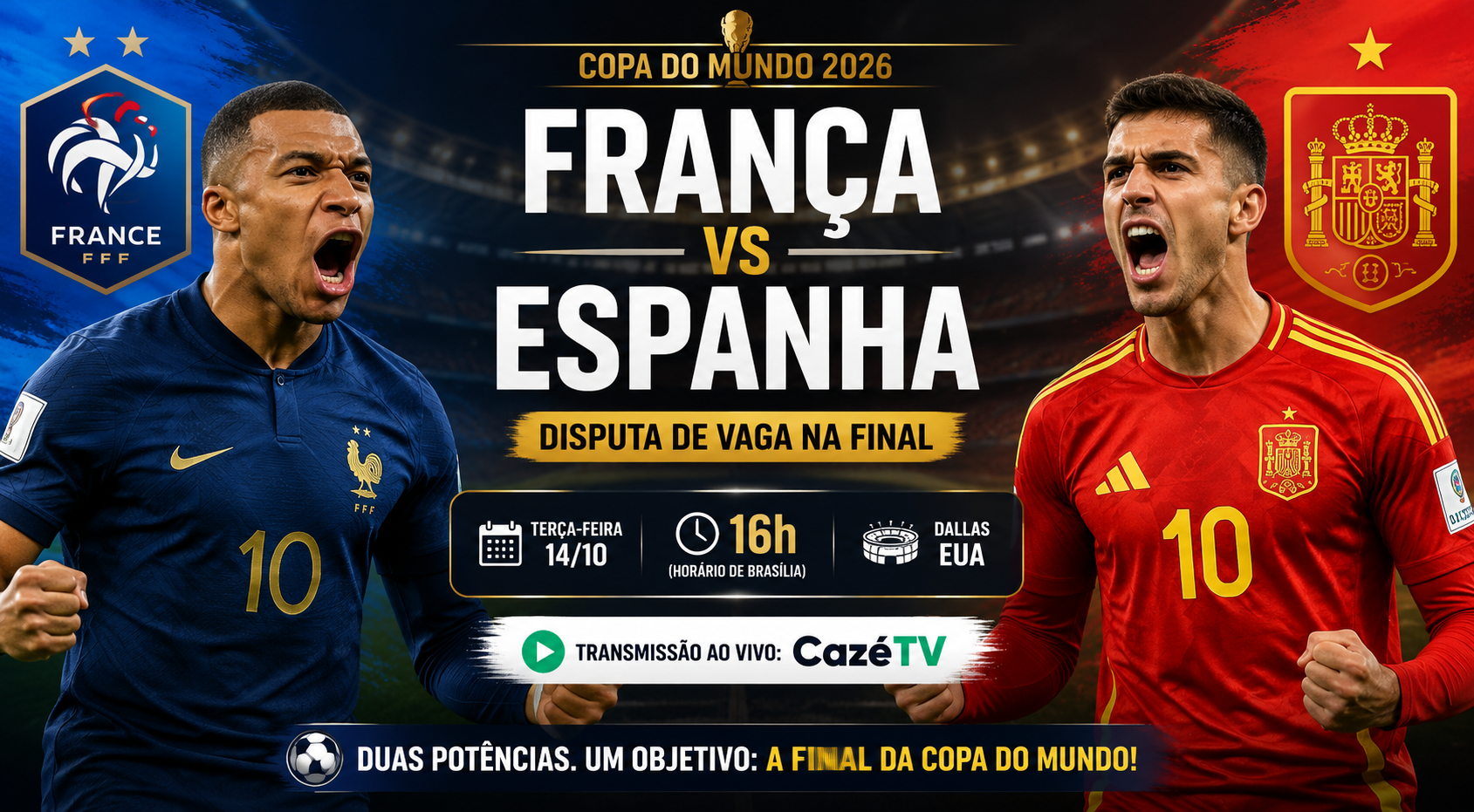 França e Espanha disputam vaga na grande final nesta terça-feira