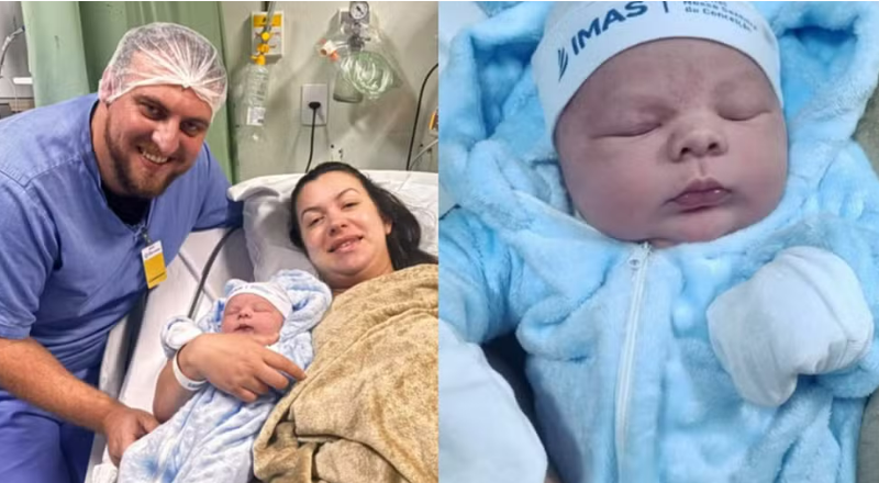“Pequeno gigante”: bebê nasce com 4,9 kg e bate recorde em hospital de SC