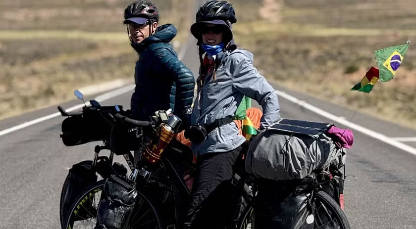 Casal paranaense larga emprego, vende tudo e passa mais de dois anos viajando de bicicleta para cruzar a América, de Ushuaia ao Alasca