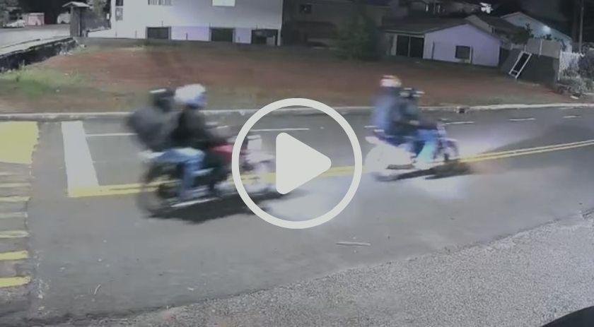 Imagens mostram motos se aproximando de residência antes de roubo de Amarok