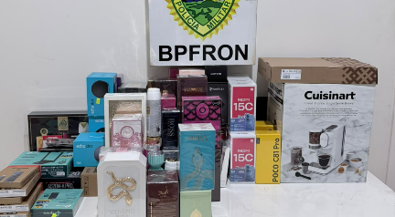 BPFRON apreende celulares, eletrônicos e perfumes avaliados em R$ 45 mil
