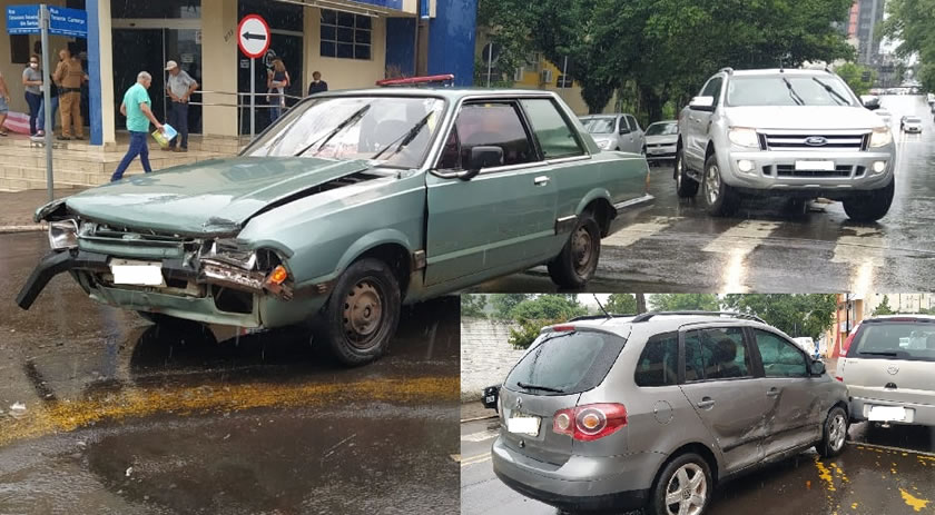 Acidente envolve três veículos no centro de Beltrão