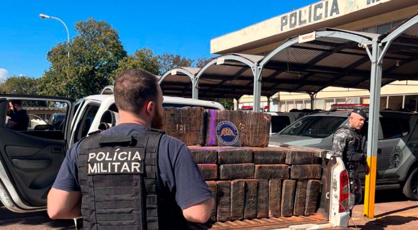 Polícia Militar apreende 1,5 tonelada de droga e munições no Oeste