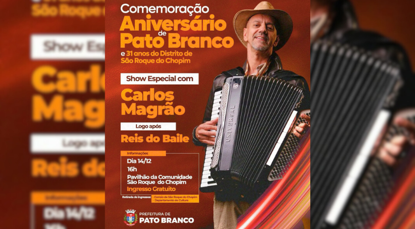 Aniversário dos 73 anos do município serão celebrados com uma programação especial