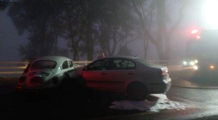 Colisão deixa duas pessoas feridas na SC-163 em Itapiranga