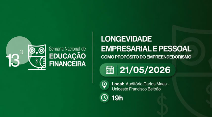 Unioeste realiza evento gratuito sobre empreendedorismo e educação financeira