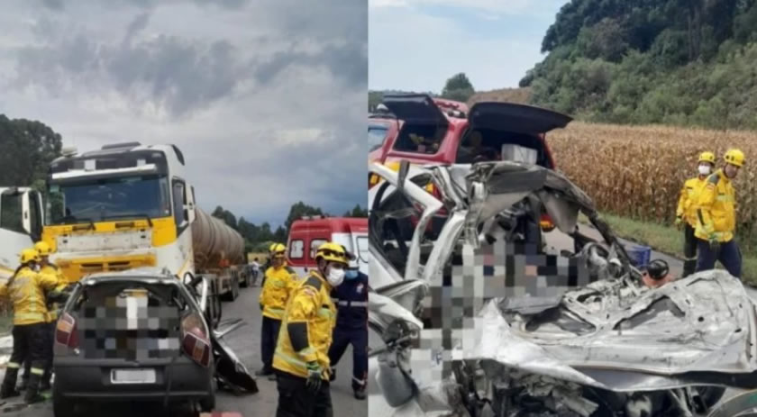 Quatro venezuelanos que moravam em Ampére morrem em grave acidente
