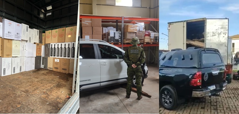 Polícia Militar apreende carga de contrabando e veículo batedor em Barracão