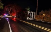 Motorista fica ferido após caminhão tombar na PR-475 entre Francisco Beltrão e Verê