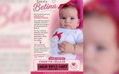 Família faz campanha para ajudar Betina em cirurgia de cranioestenose