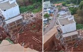 Desabamento de muro de 80 metros deixa oito residências evacuadas