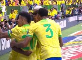 Brasil vence a Colômbia com gol de Vini Jr aos 53 do segundo tempo