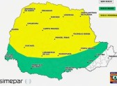 Simepar alerta para risco de temporais no Paraná nesta sexta-feira; confira as áreas de risco