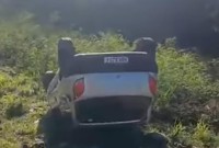 Capotamento é registrado na BR-163
