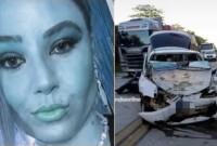 Mulher morre após colisão frontal entre carro e caminhão na PRC-280