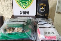 Motorista é preso com mais de 3 kg de drogas na PRC-280