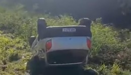 Capotamento é registrado na BR-163