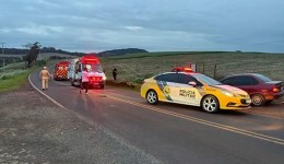 Motociclista fica gravemente ferido após colisão com carro na PR-473