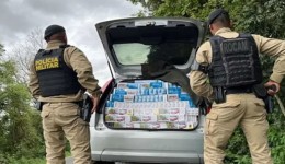 PM apreende carro carregado com cigarros de origem estrangeira