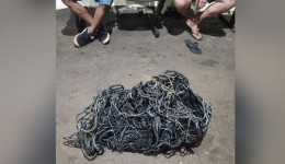 Polícia Militar prende dois homens por receptação de fios de energia furtados