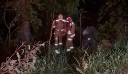 Pai e filhos ficam feridos após carro cair em barranco na PR-475