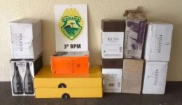 Polícia Militar apreende 60 garrafas de vinho importado irregularmente