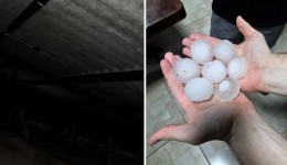 Chuva de granizo causa estragos e mobiliza Defesa Civil