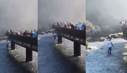 Turista que pulou nas Cataratas do Iguaçu para pegar celular é multado em quase R$ 8 mil