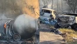 Batida seguida de explosão deixa quatro mortos na BR-163, em MS