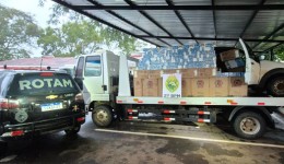 ROTAM apreende 13 mil maços de cigarros contrabandeados e prende três homens no Sudoeste do Paraná