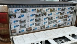 PM recupera caminhonetes furtadas e apreende 5 mil maços de cigarros