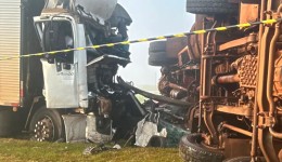 Motorista de Francisco Beltrão morre em colisão entre dois caminhões na BR-369