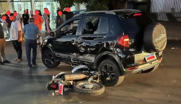 Acidente entre carro e moto é registrado em Coronel Vivida