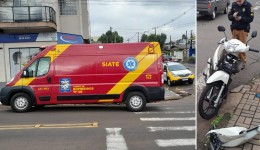 Colisão entre carro e moto deixa condutora ferida no Bairro São Miguel