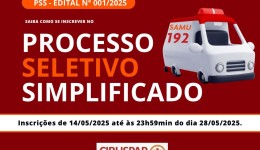 CIRUSPAR / SAMU 192 abre inscrições para processo seletivo com vagas em sete municípios da região