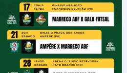 Marreco ABF Futsal estreia na Série Ouro 2026 diante da torcida no Arrudão, em Francisco Beltrão