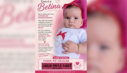 Família faz campanha para ajudar Betina em cirurgia de cranioestenose
