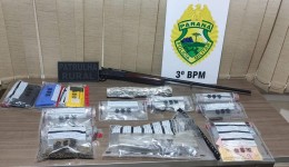 Polícia Militar apreende drogas, munições e arma de fogo em operação em Itapejara D’Oeste