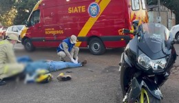 Motociclista fica ferido em colisão com carro no bairro Pinheirinho