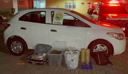 Jovem é preso com drogas em carro durante abordagem, no Paraná