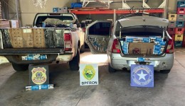 BPFRON apreende dois veículos carregados com cigarros contrabandeados 