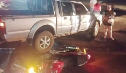 Condutor de moto sofre ferimentos em colisão com caminhonete na PR-280