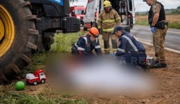 Menino de 4 anos morre atropelado por trator na PR-466