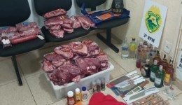Polícia intercepta veículo com grande quantidade de carne sem procedência na BR-158
