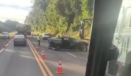 Acidente na BR-277 em Cantagalo deixa dois feridos e envolve dois veículos em sequência