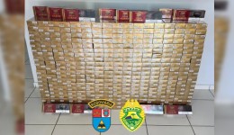 Polícia Rodoviária apreende 352 pacotes de cigarros estrangeiros em ônibus na PR-280