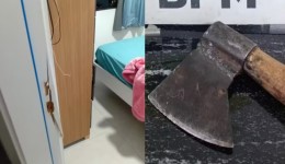 Mulher se esconde após ex-marido invadir casa com machado e fazer ameaças de morte