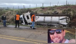 Identificado motorista que morreu após caminhão de leite tombar