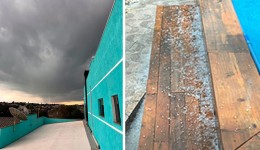 Forte tempestade com granizo atinge Pinhão nesta sexta-feira