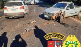 Colisão entre Strada e Sorento é registrada na PCR-158